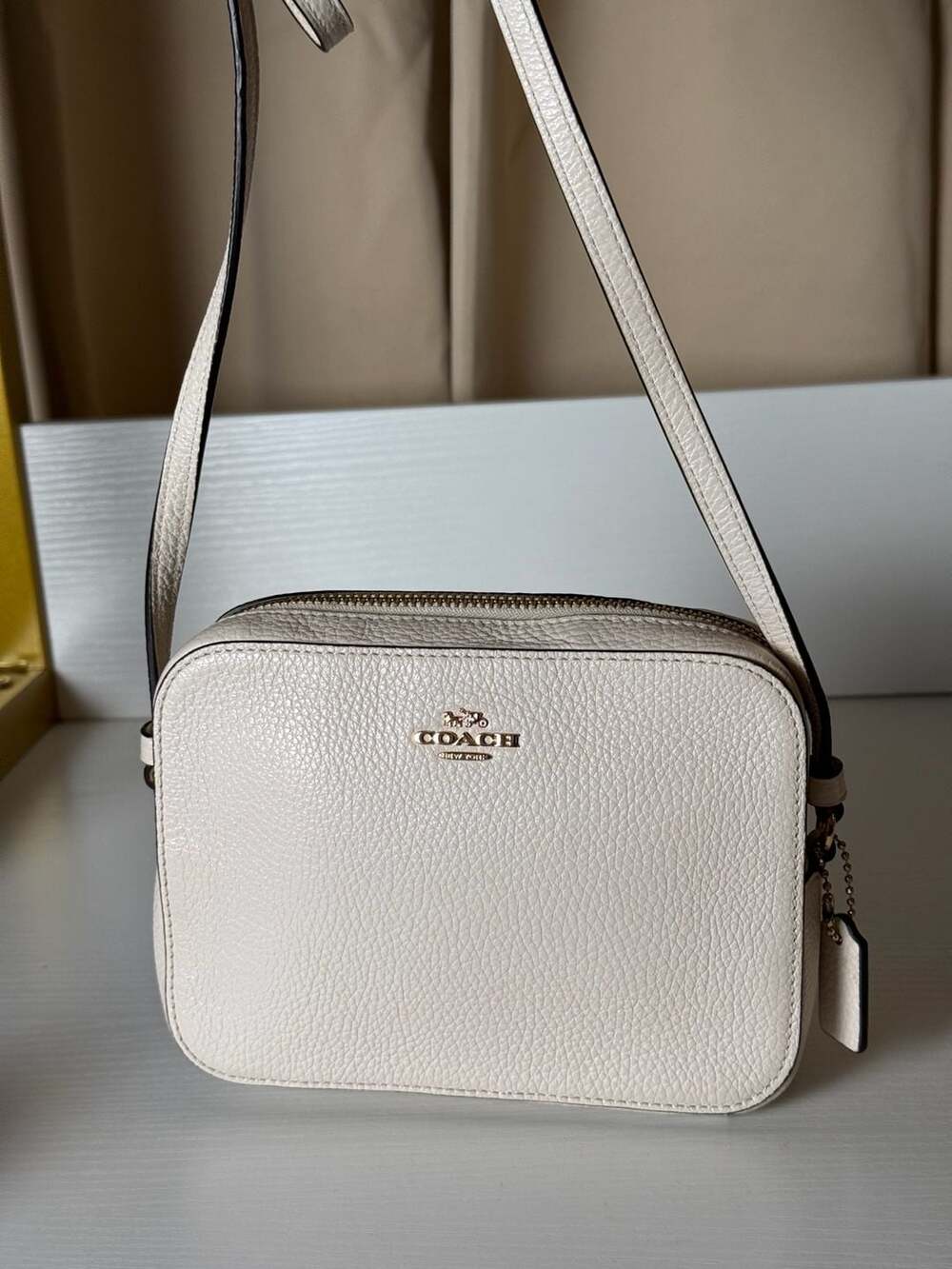 Coach Mini Pebble Leather Chalk Camera Bag Crossbody Handbag